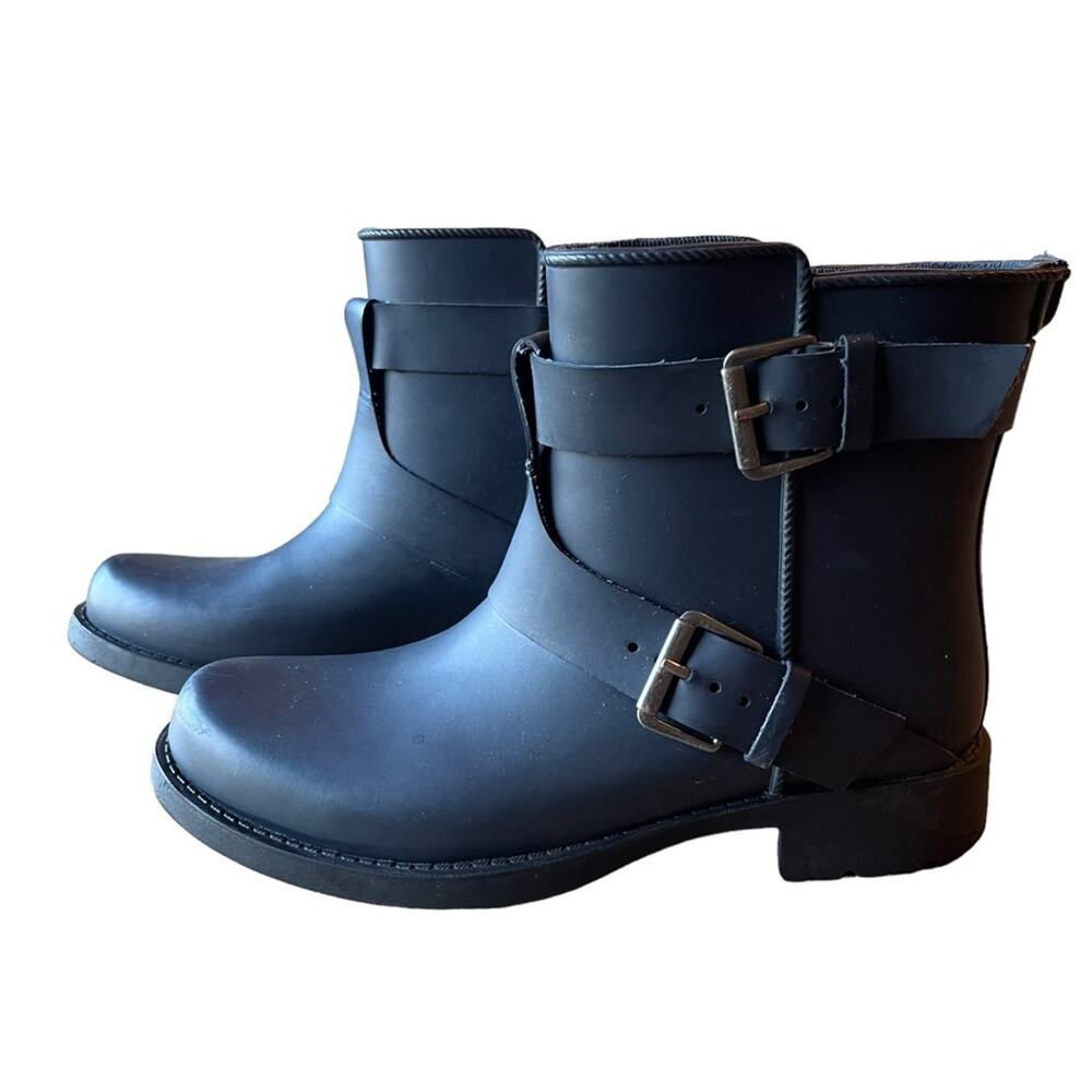 Gentle Souls by Kenneth Cole Best Fun Rain Boots Navy Size 8 Pull-On Ankle